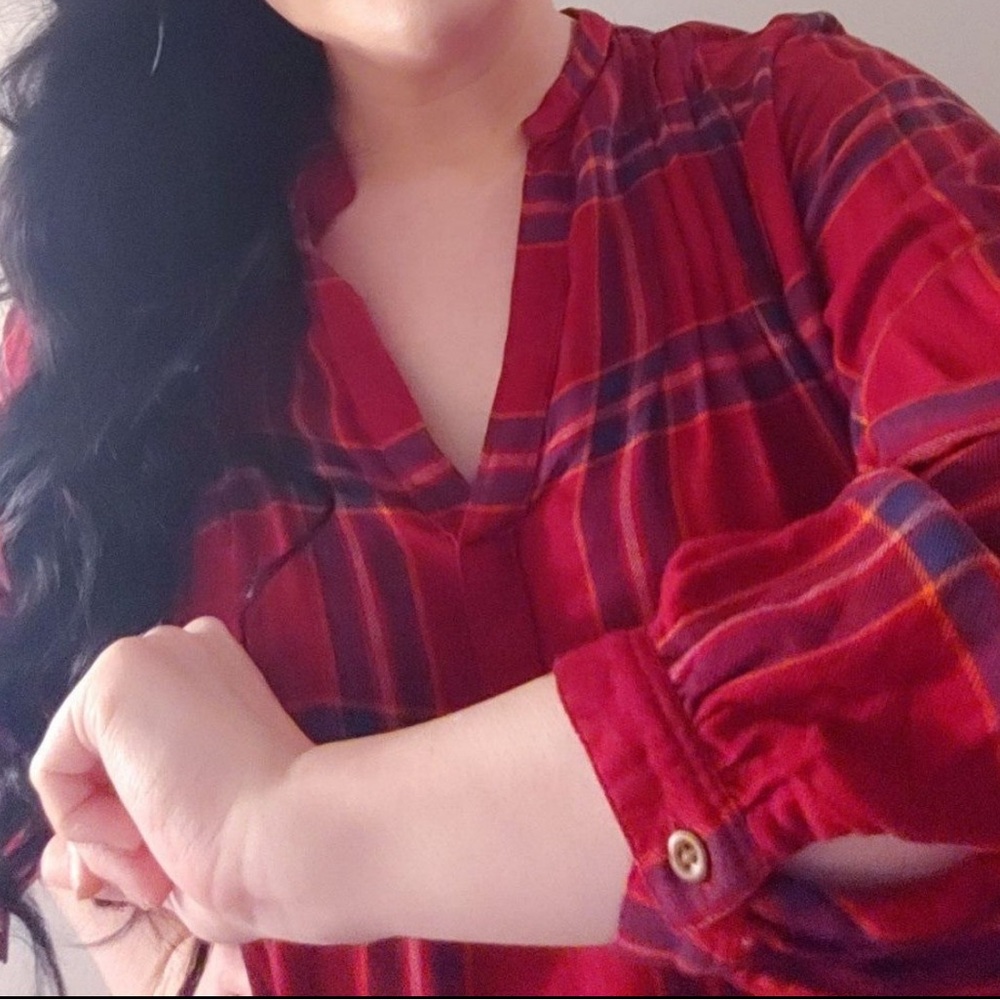Plaid Red lucky brand Women's Top